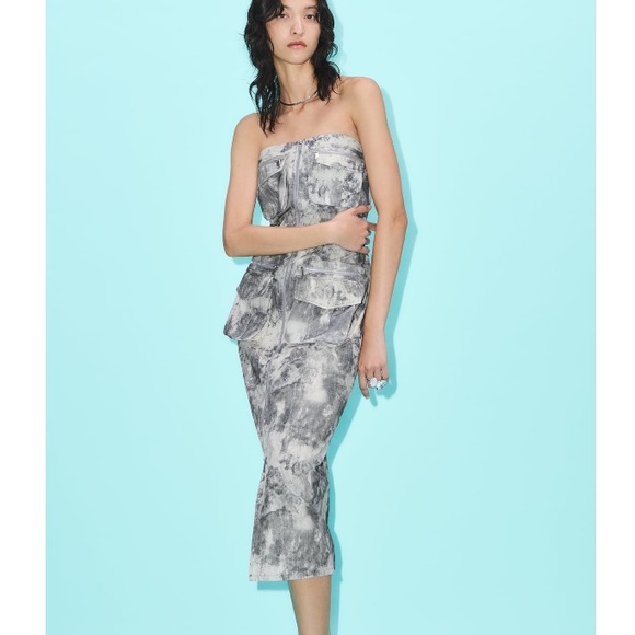 NEW! Zara Printed Cargo Dress with pockets - Picture 2 of 15